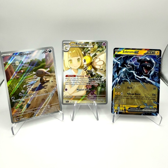 Pokemon Other - Pokemon Bundle - Zekrom Ex, Lillie’s Ribombee, Paldean Wooper
